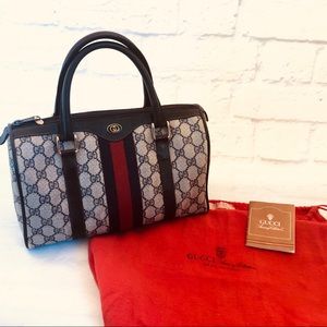 Authentic Vintage Gucci Monogram Canvas Boston Bag